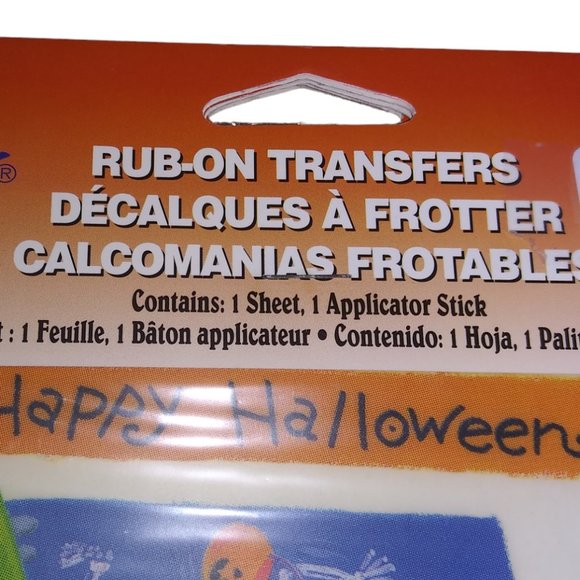 VTG Simply PLAID Happy Halloween Rub on Transfers Lot of 5 #18253 Ghosts NOS - Picture 5 of 7